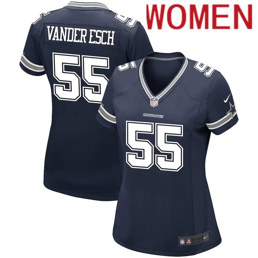 Women Dallas Cowboys 55 Leighton Vander Esch Nike Navy Game Player NFL Jersey